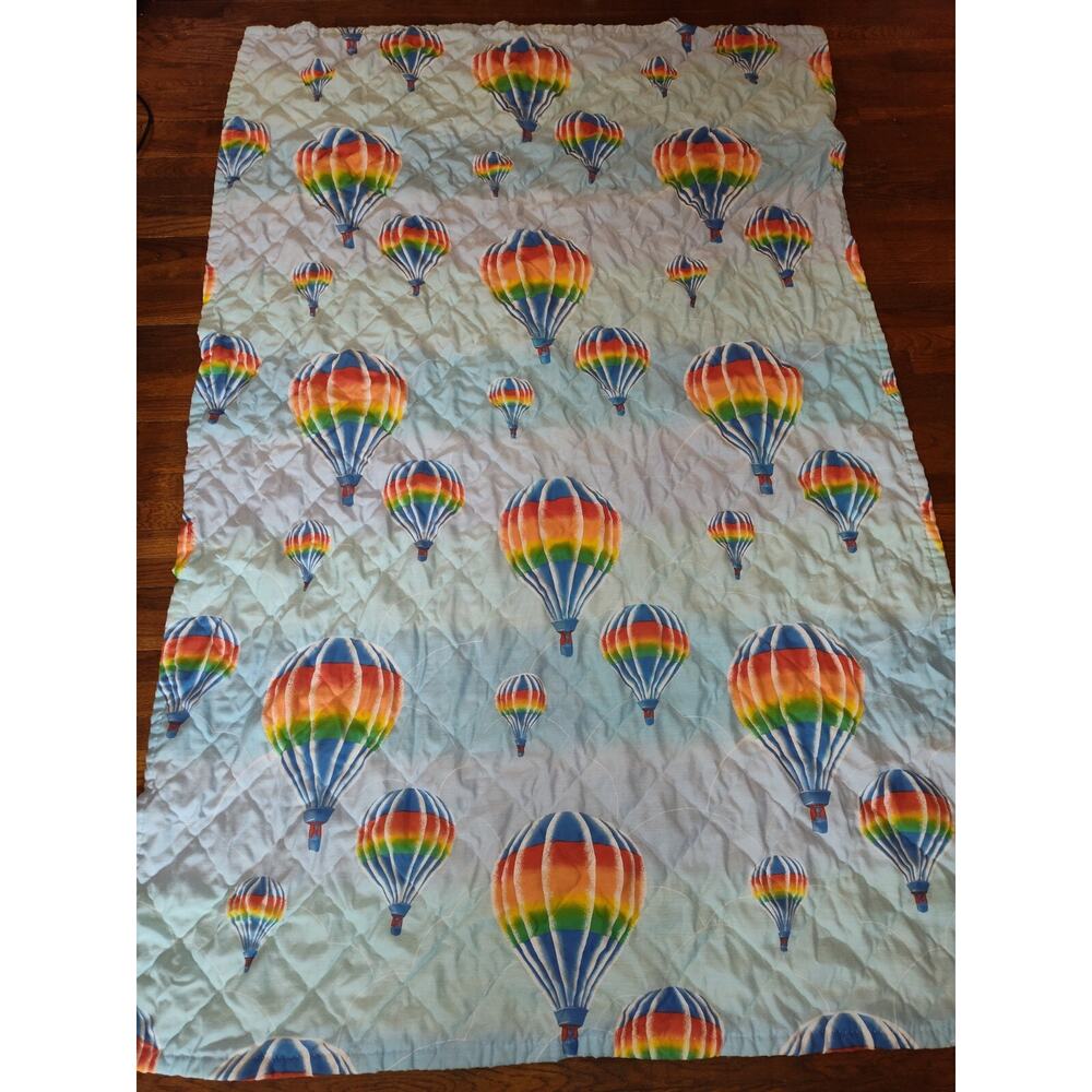 Vintage Hot Air Balloon Pattern Nylon/ Polyester 60”x90” Beach Blanket